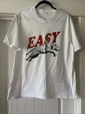 Nautica White Tee with Red Graphic Accent